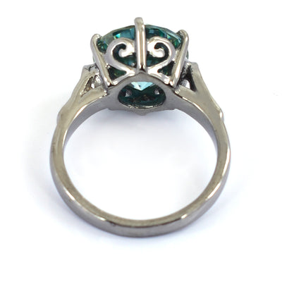 4 Ct Blue Diamond Solitaire Ring in Prong Style, 100% Certified - ZeeDiamonds