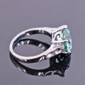 4 Ct Blue Diamond Solitaire Ring in Prong Style, 100% Certified - ZeeDiamonds
