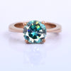 3.05 Ct AAA Certified Blue Diamond Solitaire Ring in Rose Gold Finish - ZeeDiamonds