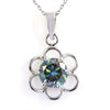 2.15 Ct Certified Blue Diamond Solitaire Pendant, Flower Design - ZeeDiamonds