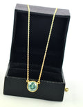 2.12 Ct Blue Diamond Pendant In Yellow Gold with Chain, AAA - Wedding Gift - ZeeDiamonds