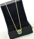 2.12 Ct Blue Diamond Pendant In Yellow Gold with Chain, AAA - Wedding Gift - ZeeDiamonds