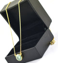 2.12 Ct Blue Diamond Pendant In Yellow Gold with Chain, AAA - Wedding Gift - ZeeDiamonds