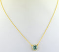 2.12 Ct Blue Diamond Pendant In Yellow Gold with Chain, AAA - Wedding Gift - ZeeDiamonds