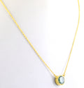 2.12 Ct Blue Diamond Pendant In Yellow Gold with Chain, AAA - Wedding Gift - ZeeDiamonds