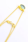 2.12 Ct Blue Diamond Pendant In Yellow Gold with Chain, AAA - Wedding Gift - ZeeDiamonds