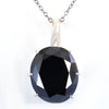 6 Ct Oval Shape Black Diamond Solitaire Pendant in Prong Setting, 100% Certified! Great Brilliance
