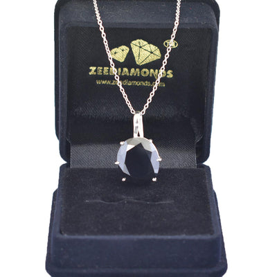 6 Ct Black Diamond Solitaire Pendant in Prong Setting, 100% Certified - ZeeDiamonds