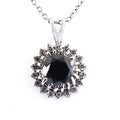 4 Ct Black Diamond Pendant with White Sapphire Accents, AAA Certified - ZeeDiamonds