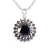4 Ct Black Diamond Pendant with White Sapphire Accents, AAA Certified! Great Shine & Excellent Luster