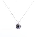 4 Ct Black Diamond Pendant with White Sapphire Accents, AAA Certified - ZeeDiamonds