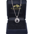 4 Ct Black Diamond Pendant with White Sapphire Accents, AAA Certified - ZeeDiamonds