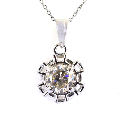 1.50 Ct AAA Certified Off-White Diamond Solitaire Pendant, Ideal For Gift - ZeeDiamonds