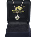 2 Ct AAA Certified Elegant Off-White Diamond Solitaire Pendant, Bezel Style. - ZeeDiamonds