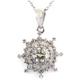 1.40 Ct AAA Certified Designer Off-White Diamond Solitaire Pendant with Accents - ZeeDiamonds