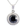 5 Ct Designer Black Diamond Solitaire Pendant, 100% Genuine - Certified - ZeeDiamonds