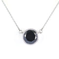 Rare 8.50 Ct Certified Black Diamond Solitaire Pendant with Bezel Setting - ZeeDiamonds