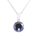 7 Ct AAA Certified Round Black Diamond Solitaire Pendant with Designer Collection - ZeeDiamonds