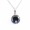 7 Ct AAA Certified Round Black Diamond Solitaire Pendant with Designer Collection - ZeeDiamonds