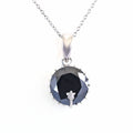 Rare 7 Ct Stunning Black Diamond Solitaire Pendant, AAA Certified - ZeeDiamonds