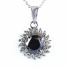 3 Ct Black Diamond Pendant with White Accents, 100% Genuine-Certified. New Style & Great Shine