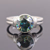 2.40 Ct Blue Diamond Ring With White Gold, AAA Quality, Great Shine & Luster ! - ZeeDiamonds