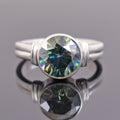 2.40 Ct Blue Diamond Ring With White Gold, AAA Quality, Great Shine & Luster ! - ZeeDiamonds