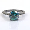 2.15 Ct AAA Certified Blue Diamond Ring with Diamond Accents! - ZeeDiamonds