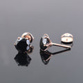 4 Carat Round Shape Black Diamond Solitaire Studs, Great Shine - ZeeDiamonds