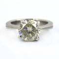 3.50 Ct Round Brilliant Cut Off-White Diamond Solitaire Engagement Ring - ZeeDiamonds