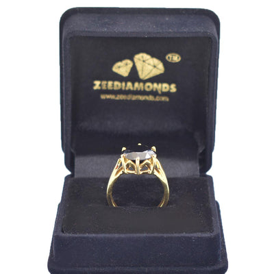 2.50 Ct AAA Certified Black Diamond Solitaire Ring, Great Shine - ZeeDiamonds