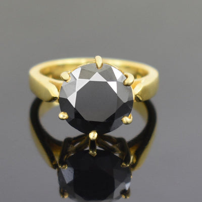 2.50 Ct AAA Certified Black Diamond Solitaire Ring, Great Shine - ZeeDiamonds