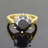 4 Ct AAA Certified Black Diamond Solitaire Ring in 925 Sterling Silver, Great Shine & Luster !