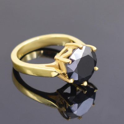 2.50 Ct AAA Certified Black Diamond Solitaire Ring, Great Shine - ZeeDiamonds