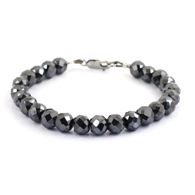 82 Ct Round Black Diamond Bracelet in 925 Silver, 100% Certified, Ideal For Anniversary - ZeeDiamonds