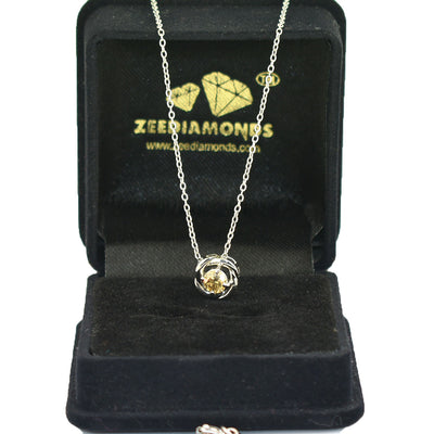 0.60 Cts Elegant Champagne Diamond Pendant In latest Style For Gifting. - ZeeDiamonds