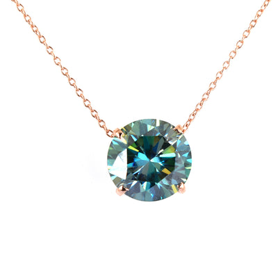 4.20 Ct AAA Quality Blue Diamond Solitaire Pendant, Great Sparkle - ZeeDiamonds