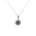 3.80 Ct AAA Certified Deep Blue Diamond Pendant with Diamond Accents - ZeeDiamonds