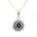 3.80 Ct AAA Certified Deep Blue Diamond Pendant with Diamond Accents - ZeeDiamonds