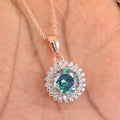 3.80 Ct AAA Certified Deep Blue Diamond Pendant with Diamond Accents - ZeeDiamonds