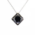 5 Ct, Certified Round Black Diamond Solitaire Pendant for Women's - ZeeDiamonds