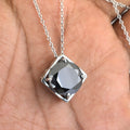 5 Ct, Certified Round Black Diamond Solitaire Pendant for Women's - ZeeDiamonds