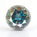 14.46 Ct Deep Blue Diamond Pendant with Diamond Accents, 100% Certified - ZeeDiamonds