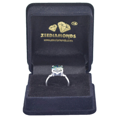 3.15 Ct AAA Certified Blue Diamond Solitaire Ring, Great Brilliance - ZeeDiamonds