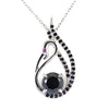 AAA Certified 1.50 Ct Black Diamond Swan Pendant with Black Diamond Accents! Amazing Collection & Great Sparkle