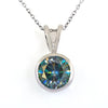 3.65 Ct Elegant Blue Diamond Solitaire Pendant, Brilliant Cut - ZeeDiamonds