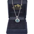 3.65 Ct Elegant Blue Diamond Solitaire Pendant, Brilliant Cut - ZeeDiamonds