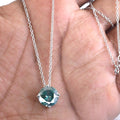 2.95 Ct Round Blue Diamond Solitaire Pendant with AAA Certified - ZeeDiamonds