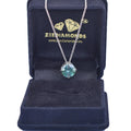 2.95 Ct Round Blue Diamond Solitaire Pendant with AAA Certified - ZeeDiamonds