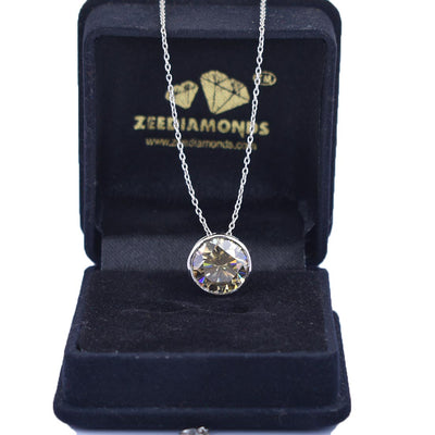 5.80 Ct AAA Certified Elegant Champagne Diamond Solitaire Pendant. - ZeeDiamonds